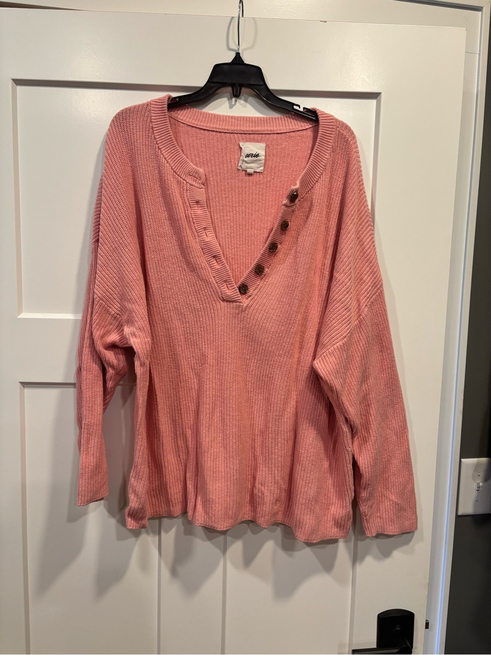 Aerie American Eagle women’s Coral Oversized Button Up Sweater Women’s Size Xl